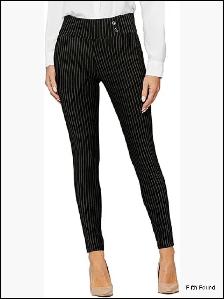 Tummy Control Slim Leg Ponte Slacks With Pockets